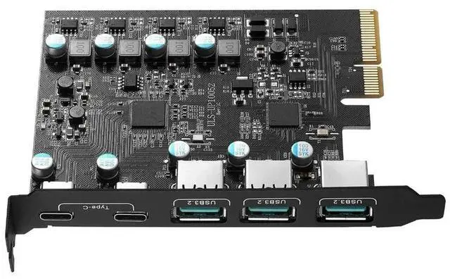 Main image of -PCIe To USB 3.2 Gen 2 Card with 20Gbps Bandwidth 5-Port (3X USB-A -2X USB-C) Converter PCIE Splitter for 10/8