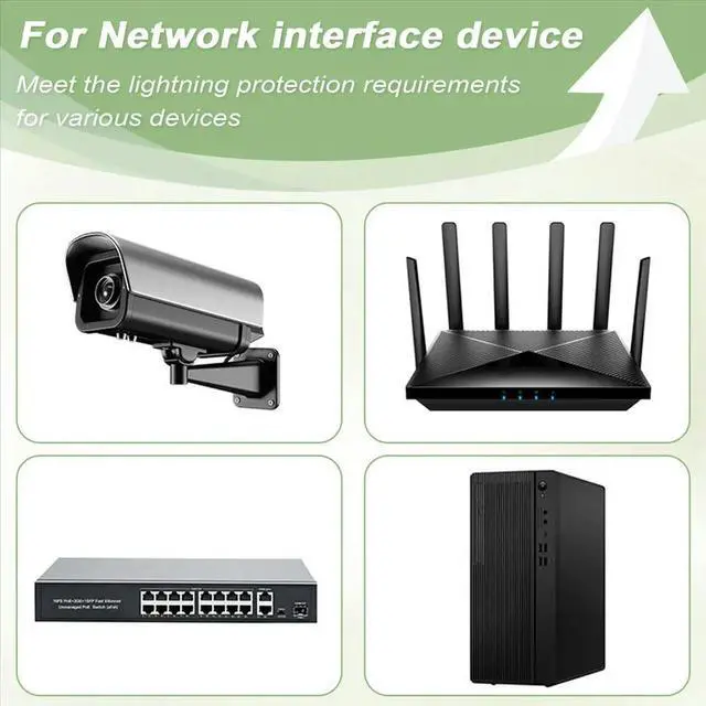 Main image of 4 Ports 100M Network Cable Signal Lightning-Arrester RJ45 Camera Thunder Multi Port Monitoring Surge Protector