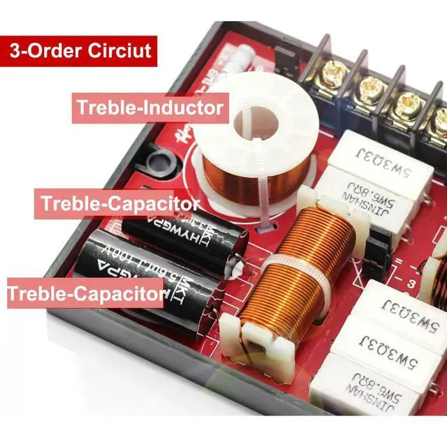 Alt view image 2 of 3 - 2PCS 3 Way 150W DIY Car Speaker Filter Circuit Frequency Divider Automotive 3-Order Theater Hifi Stereo Audio Crossover Filters