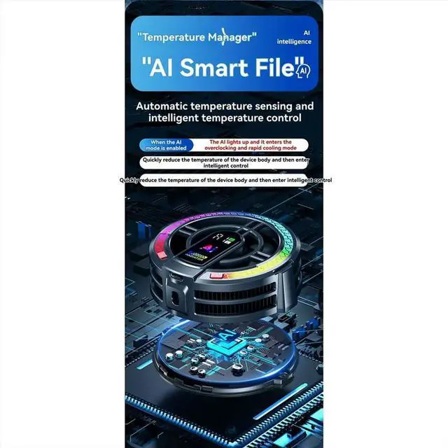 Main image of RGB Semiconductor Cooler Radiator for Tablet Temperature Control with Digital Display Adjust Power Temp Control