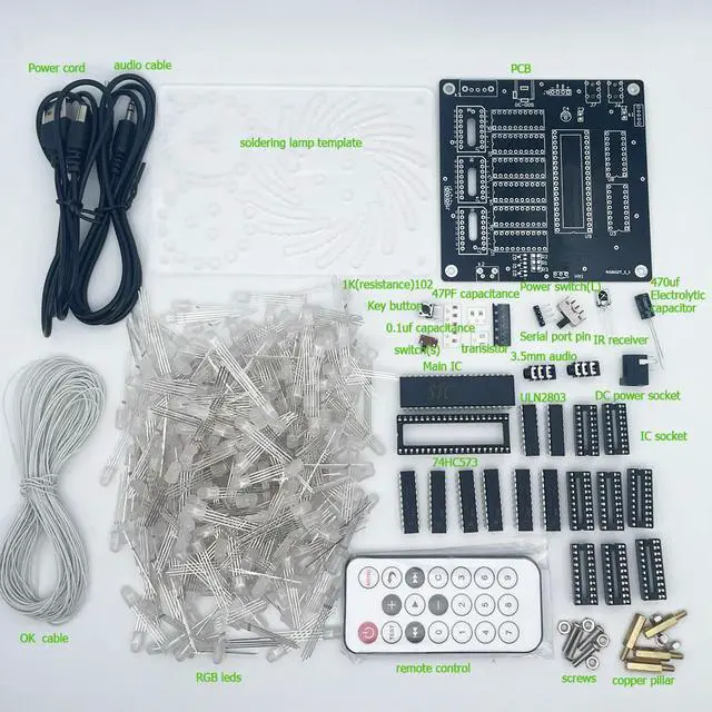 Alt view image 2 of 3 - DIY electronic soldering kit RGB LED canton tower 16layers 20kinds animation effects remote control(not assembled
