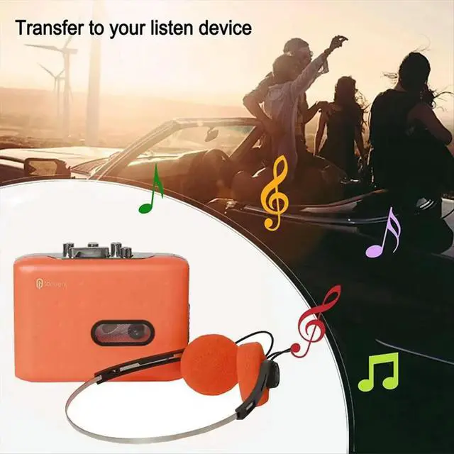 Alt view image 2 of 3 - Cassette Player Cassette Recorder USB C Cassette Tape to MP3 Converter Cassette Tape Player with Headphone B