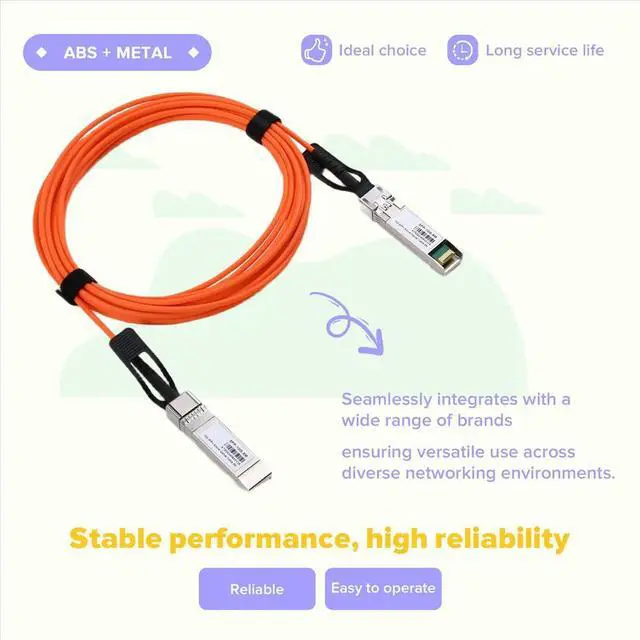 Alt view image 2 of 3 - 10G SFP+ AOC OM2 Cable LSZH 10Gbps 5m for MikroTik Switch 10G SFP+ AOC OM2 Cable