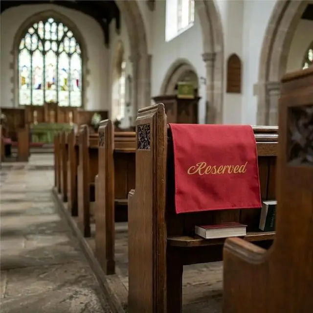 Main image of 12 Pieces Reserved Seating Signs for Chairs 22 Inch Reserved Signs for Church Pews Cloth Placeholder for Restaurant B