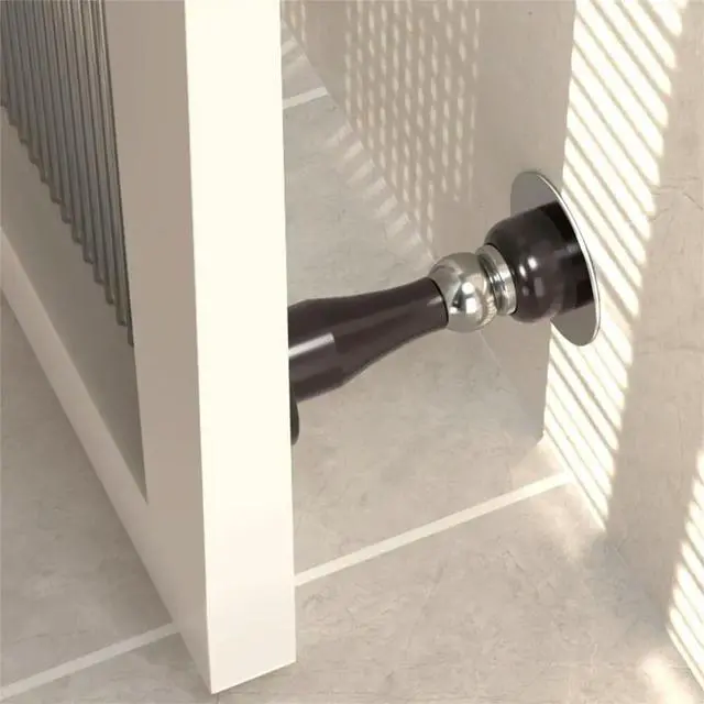 Alt view image 2 of 6 - 5Pcs Stainless Steel Powerful Magnetic Door Stopper Thickened Door Barrier 2 Installation Methods No Drilling Required