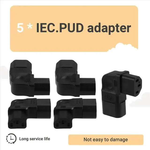 Alt view image 2 of 6 - Power IEC 320 C14 to C13 AC Adapter 3Pin IEC 320 3pin Male to Female Extend Left Angle AC Converter