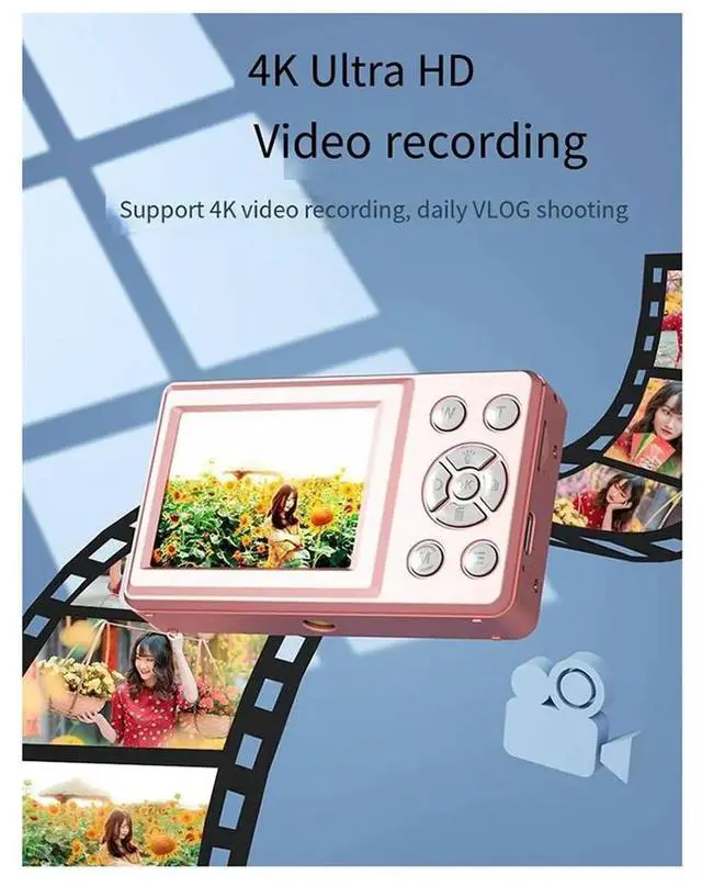 Main image of 4K Ccd Digital Camera Photography Camera, Video Blog Camera, Film Camera, 4K 30FPS Mini Camera for Teenagers Black