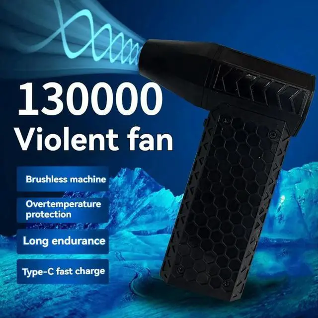 Alt view image 3 of 6 - Turbo Jet Fan Mini Air Blower Outdoor Camping BBQ Powerful Blower 130000RPM Keyboard Dust Cleaning