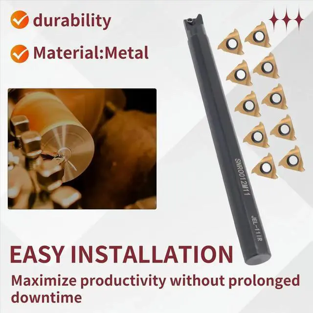 Alt view image 3 of 6 - Internal Thread Tool Kit Support SNL0012M11 CNC Machining Turning Tools with 11ER AG60 Suit MMT11IR