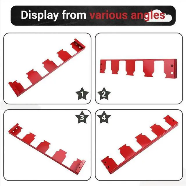 Main image of 4 Slots Holder Toolbox Expansion Holder Bracket Effortless Side Bracket Red