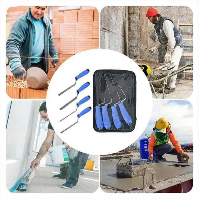Alt view image 3 of 3 - Masonry Hand Tool Set-4PC Pointing Trowel,Pointing Gauging Trowel,Stainless Steel Brick Laying Pointer with Bag