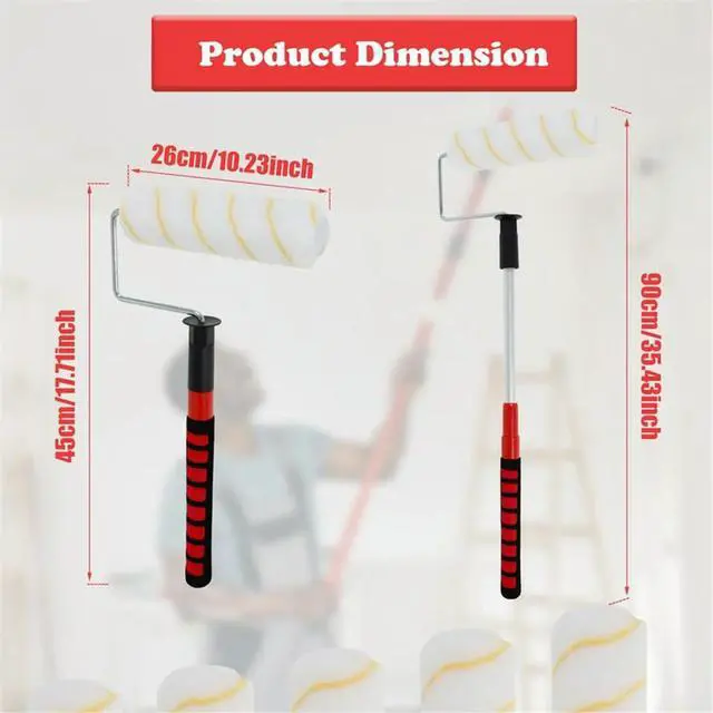 Alt view image 2 of 6 - Paint Roller Brush Home Decor Latex Paint Roller Brush Wall Tools Wall Paint Brushes House Painting Supplies