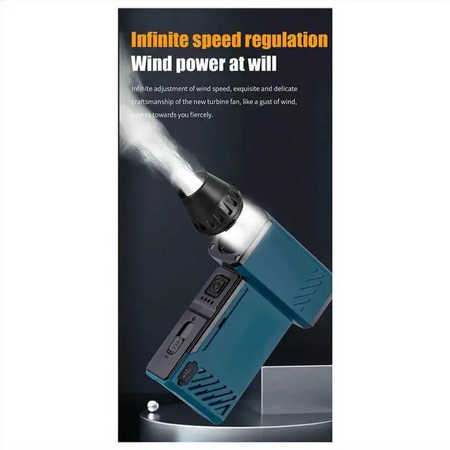 Alt view image 2 of 6 - 130000RPM Hight Power Outdoor Handheld Fan Camping Violent Fan Motor Turbofan Vacuum Cleaner and Dust Blower B