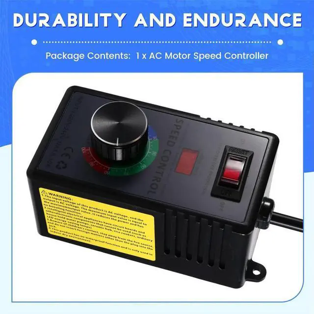 Main image of AC Motor Speed Controller 10A 0-220VAC Output AC220-240V Variable Fan Speed Regulator with Overload Protection AU PLUG