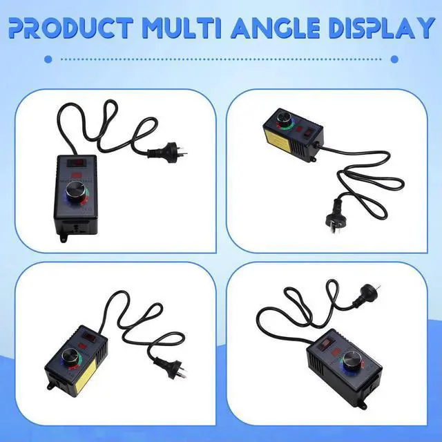Alt view image 2 of 6 - AC Motor Speed Controller 10A 0-220VAC Output AC220-240V Variable Fan Speed Regulator with Overload Protection AU PLUG