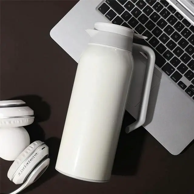 Main image of Stainless Steel Kettle 1.5L Capacity Double Wall Vacuum Insulated Flask Travel Coffee Pot Hot Water Jug Black