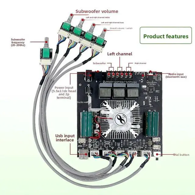 Alt view image 2 of 3 - HT21-3G Third Generation TDA7498E Bluetooth Amplifier Board Module Subwoofer High and Low Tone Adjustment 160Wx2+220W