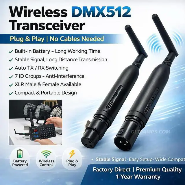 Main image of -Powered Lighting Console DMX512 Controller/Transmitter/Receiver for Stage Lighting Control