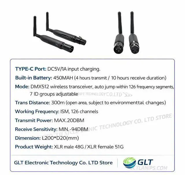 Alt view image 2 of 3 - -Powered Lighting Console DMX512 Controller/Transmitter/Receiver for Stage Lighting Control