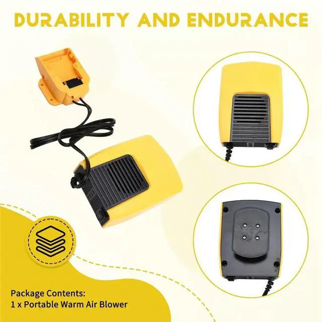 Alt view image 2 of 6 - Cordless Car Heater Electric Warm Air Blower Heating Fan Windshield Demister Defroster Power Tool for DeWALT 20V
