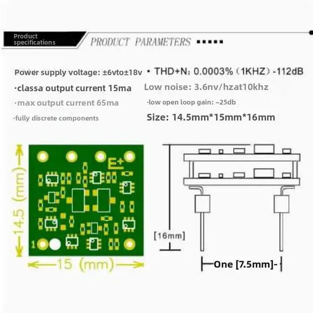 Alt view image 3 of 3 - Fully discrete component dual operational amplifier OP8802 discrete operational amplifier, generation OPA1612 LME49720 OPA2604