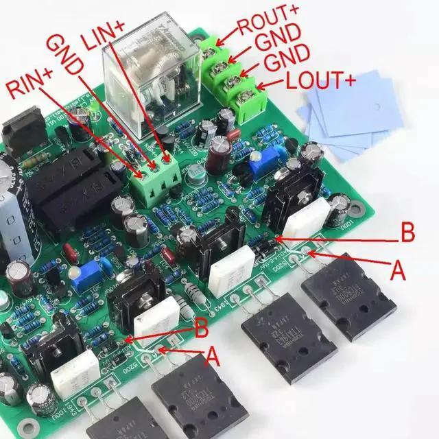 Alt view image 3 of 3 - MX100 power amplifier, two-channel integrated board, with filter power supply, with its own speaker protection