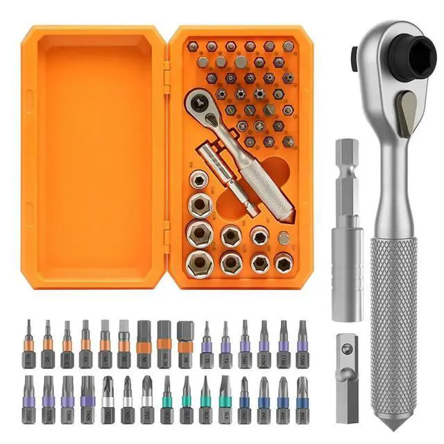 Alt view image 2 of 6 - Screwdriver Kit 42 in 1 Ratchet Torque Wrench Magnetic Drive Set with Extension Rod, Suitable for Furniture Repair Tool
