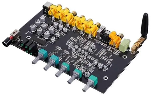 Alt view image 3 of 3 - 5.1 Channel Front Effect Audio Decoder Coaxial Fiber AUX USB Bluetooth Input with Volume Adjustment DC12V