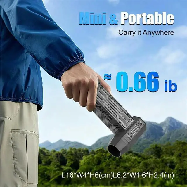 Main image of Compressed Air Duster 130000RPM Mini Cordless Electric Duster Rechargeable 3-Speed Adjustable with LED Light Nozzles