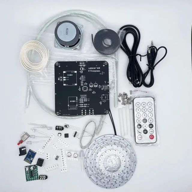 Alt view image 2 of 3 - DIY Electronic Kit Canton Tower 16 Layer WS2812 SMD RGB LEDs PCB Light Ring Soldering Project Bluetooth App Control