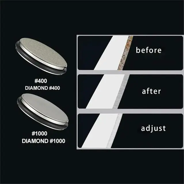 Alt view image 2 of 3 - Rolling Sharpener Double Sided Diamond Sharpening Stone 15° 20° Magnetic Angle Roller Kitchen Sharpener Tool