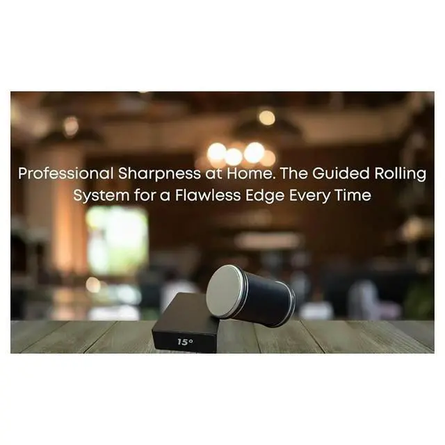 Alt view image 3 of 3 - Rolling Sharpener Double Sided Diamond Sharpening Stone 15° 20° Magnetic Angle Roller Kitchen Sharpener Tool