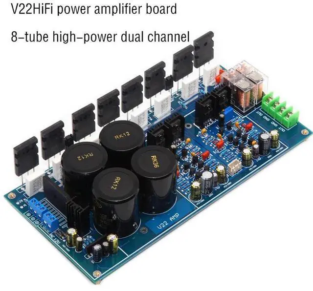 Main image of V22 Class AB HIFI Amplifier Board Tube 200W 2 Channel Stereo Power Amplifier Board