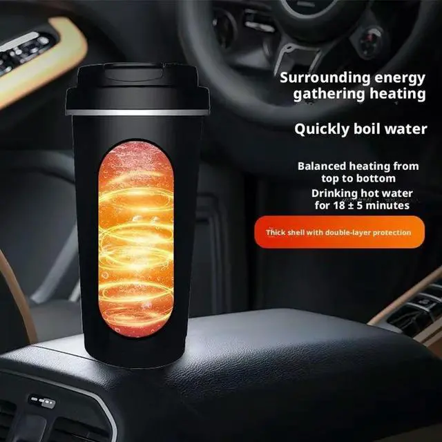 Alt view image 2 of 6 - 316 Stainless Steel Outdoor Car Cup - 2-in-1 Heating & Insulated 500ML Large Capacity Universal for All Vehicles