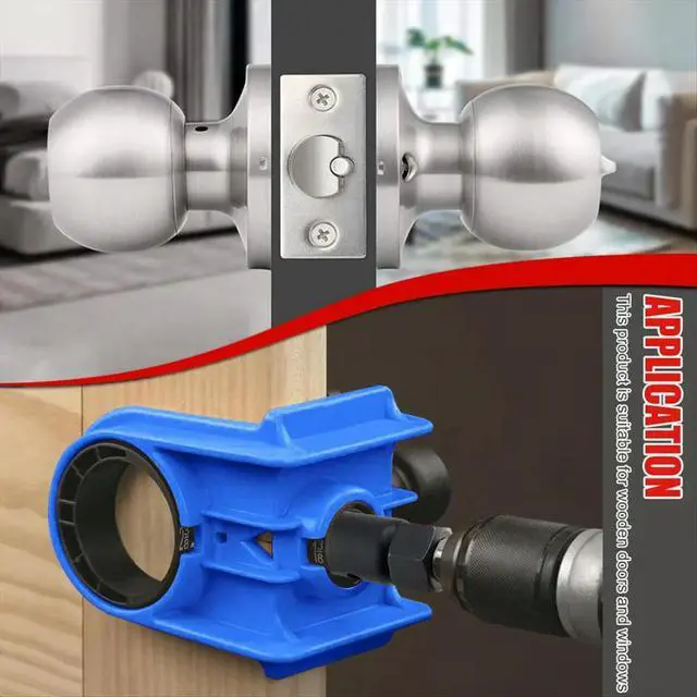 Alt view image 2 of 6 - Door Lock Installation Kit, Door Lock Jig, Only for Wood Doors, Hole Saw Kit for Easy Lockset Installation Orange