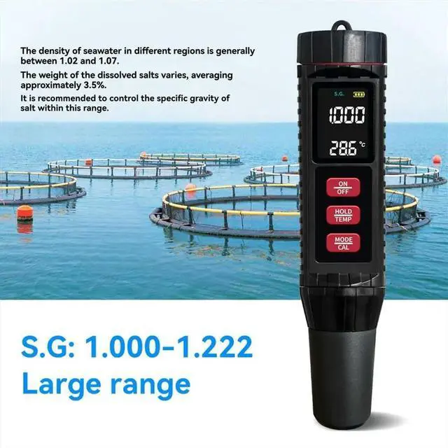 Main image of 7 in 1 Digital Water Tester ORP PH TDS EC Meter Salinity SG Temperature Multifunction Tester for Aquarium Pool