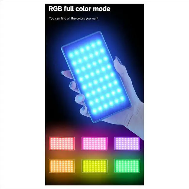 Main image of RGB Video Light 10W Selfie LED Camera Light with 2500-9900K 4000mAh Rechargeable CRI 96+ App Control Fill