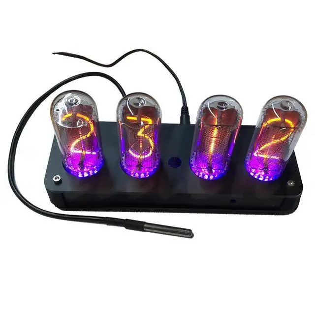 Alt view image 3 of 3 - 4-Bit IN-18 Glow Tube Retro Creative Clock Inductive Switch With Date,Temperature Display GPS Timing Friend Gift