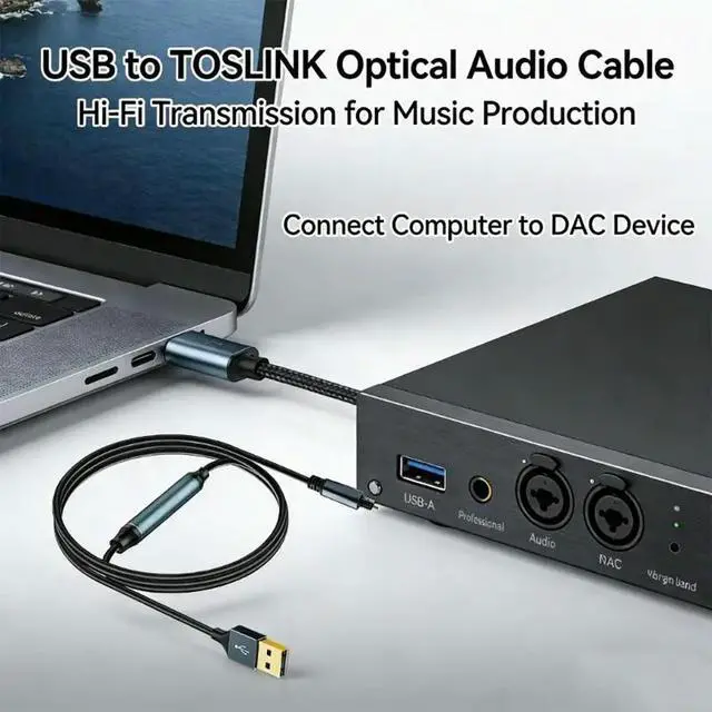 Alt view image 2 of 3 - 2025 Fast Speed USB 2.0 To Opticals SPDIF Cable For Clear Sound Transfer In Entertainment Systems