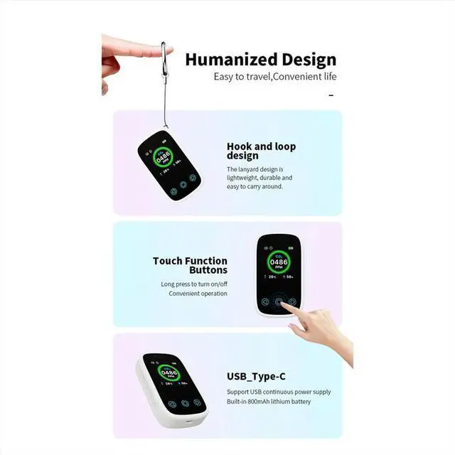 Main image of 3 in 1 Digital Carbon Dioxide Detector with Alarm Mini Temperature & Humidity Meter CO2 Detector for Indoor