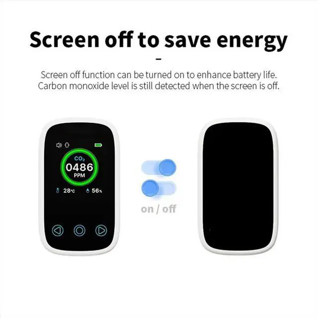 Alt view image 2 of 3 - 3 in 1 Digital Carbon Dioxide Detector with Alarm Mini Temperature & Humidity Meter CO2 Detector for Indoor
