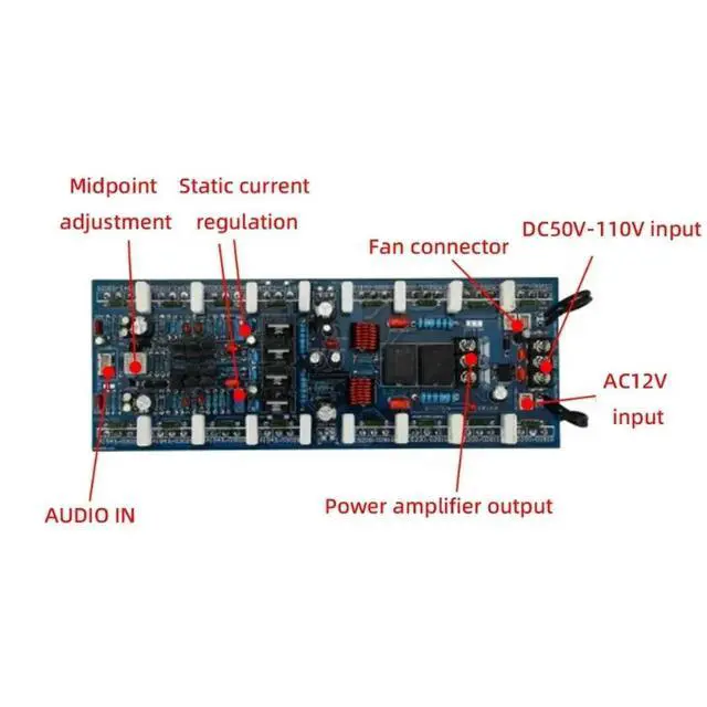 Alt view image 2 of 3 - AB400 TTA1943/TTC5200 Dual Channel Class AB Hifi Amplifier Board 400W×2