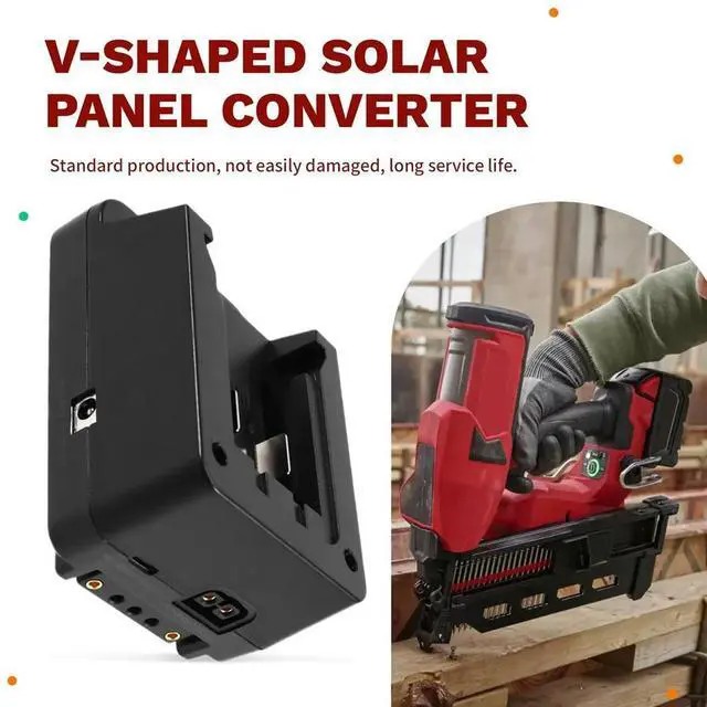 Main image of For Milwaukee 18V-21V to V-Type Solar Panel Converter PD100W Fast Charging High-Efficiency Lighting