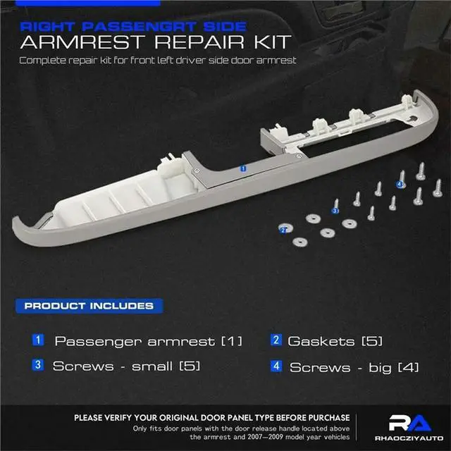 Alt view image 2 of 3 - 25780132 Right Passenger Side Armrest Repair Kit For GMC