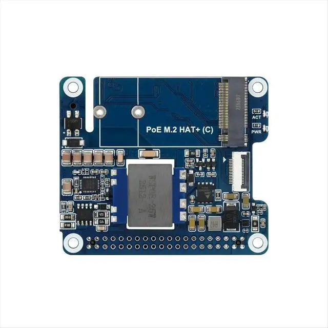 Alt view image 3 of 4 - POE M.2 HAT+ Adapter with PoE Function for Raspberry Pi 5,Supports NVMe Protocol M.2 Solid State Drive,High-Speed Read