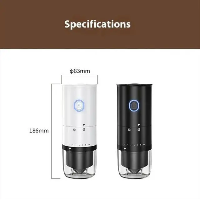 Alt view image 3 of 3 - uyuy Coffee Grinder for Outdoor Household Use,Detachable Lid, Adjustable Thickness for Adding Beans,Electric Coffee Grinder,A