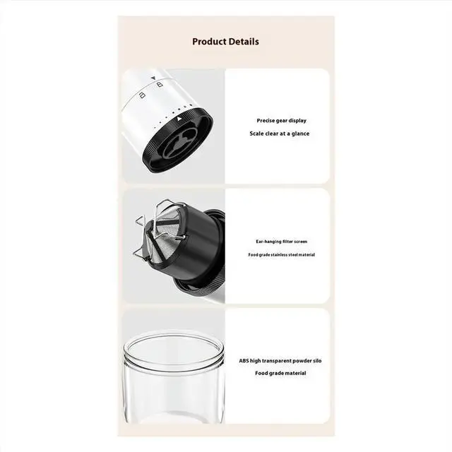 Main image of uyuy Coffee Grinder for Outdoor Household Use,Detachable Lid, Adjustable Thickness for Adding Beans,Electric Coffee Grinder,A