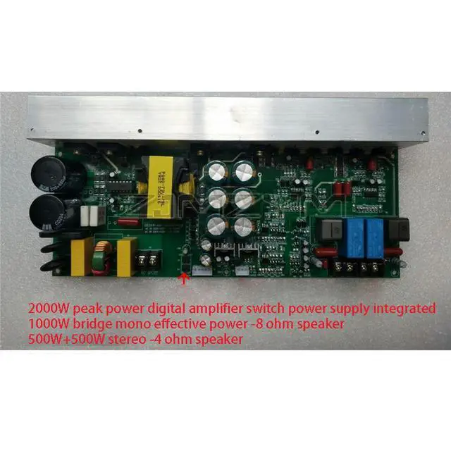 Alt view image 2 of 3 - Stereo 500W+500W Bridge Mono 1KW High-power Digital Amplifier Board With Switch Power Integrated Board
