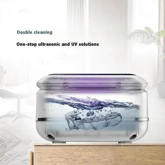 Alt view image 3 of 6 - Mini Ultrasonic Denture Cleaner with Digital Display - Multi-Mode EU Plug