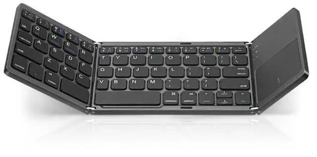 Alt view image 2 of 6 - Tri-Fold Bluetooth Keyboard Touchpad Ultra-Thin Keyboard for Phone Tablet Laptop Travel Keyboard A